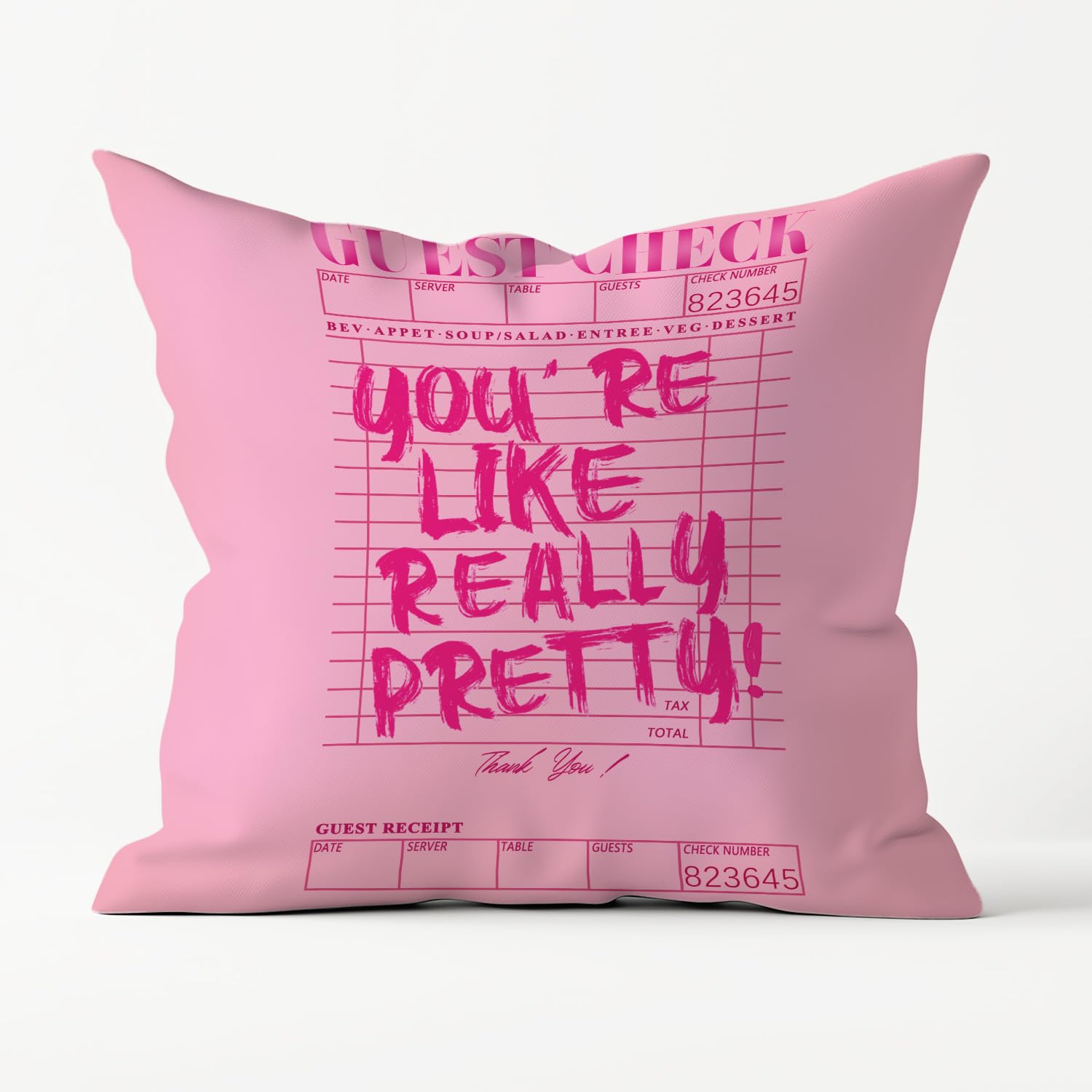 Coquette Hot Pink Throw Pillow Covers 18x18, Dorm Room Decor for College Girls, Inspirational Gifts for Women