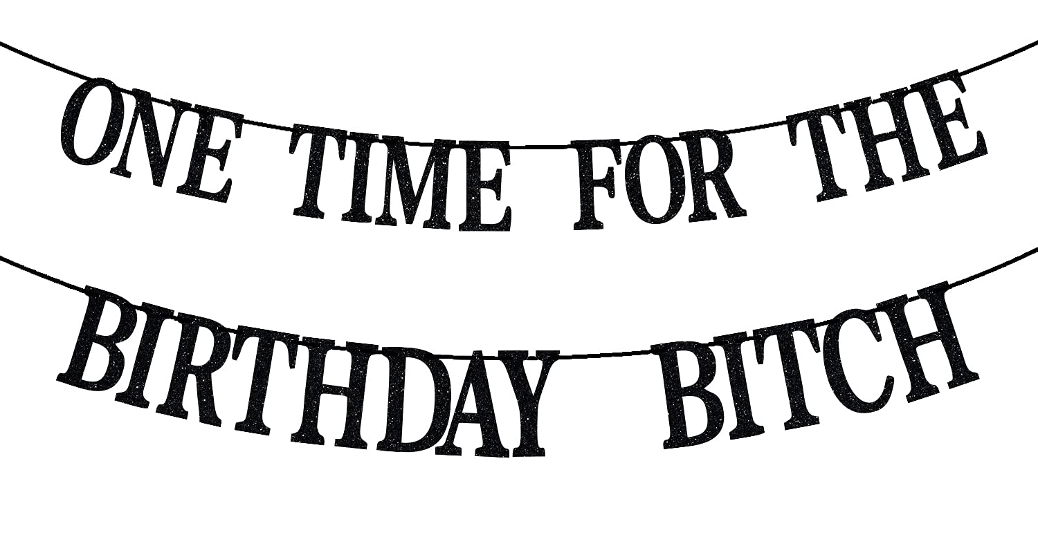 Happy Birthday Bunting Backdrops for Adult Anniversay Party Decorations Supplies - Funny Birthday Sign - One Time for Th