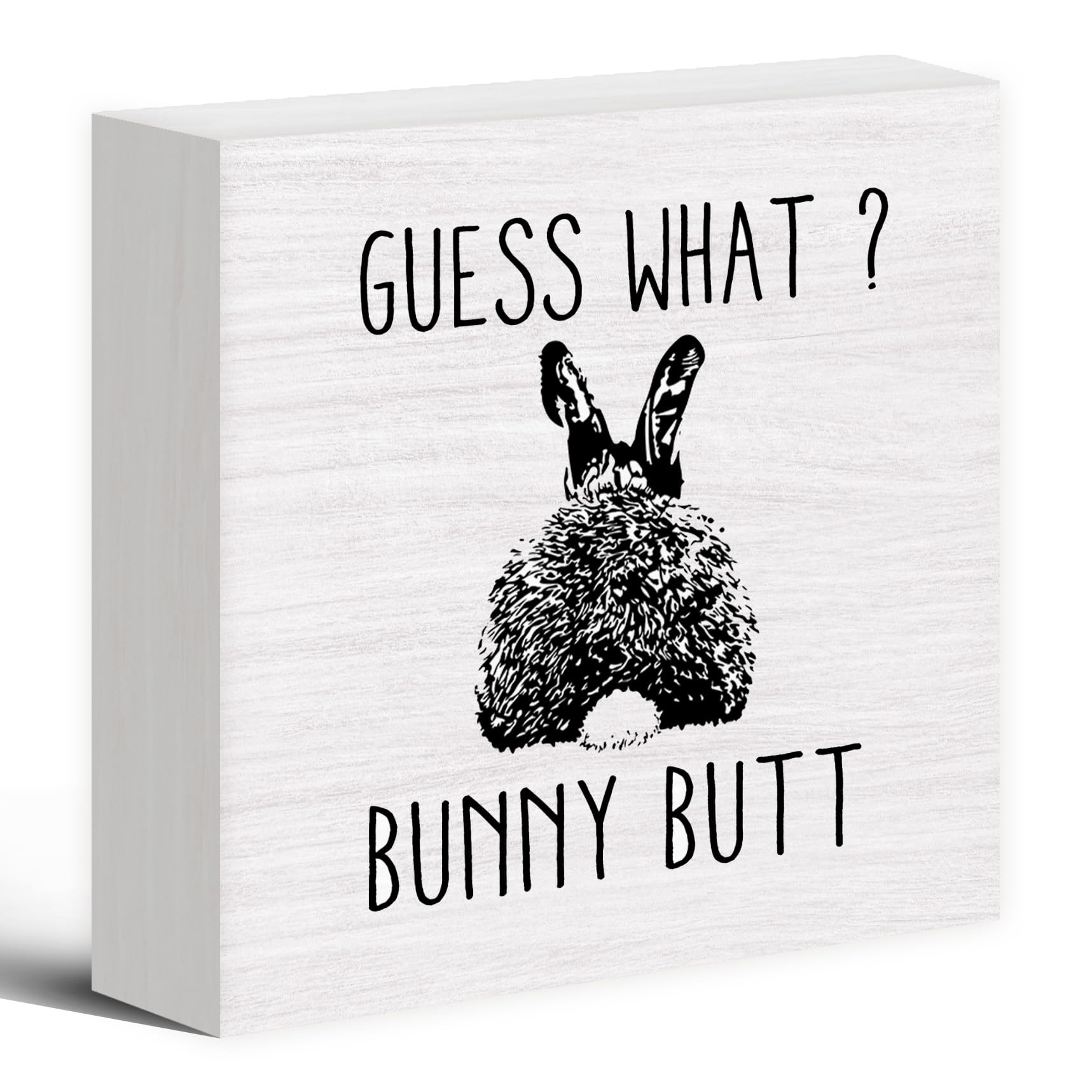Funny Bunny Easter Wood Box Sign for Desk Decor Girls Room
| Easter Bunny Farmhouse Wooden Block Sign for Home Office D