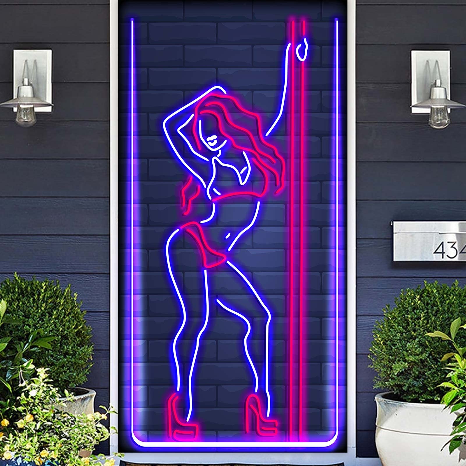 Neon Pole Dance Backdrop for Bachelorette Party Hot Sexy Decorations Valley Party Supplies Favors
Neon Pole Dancing Th