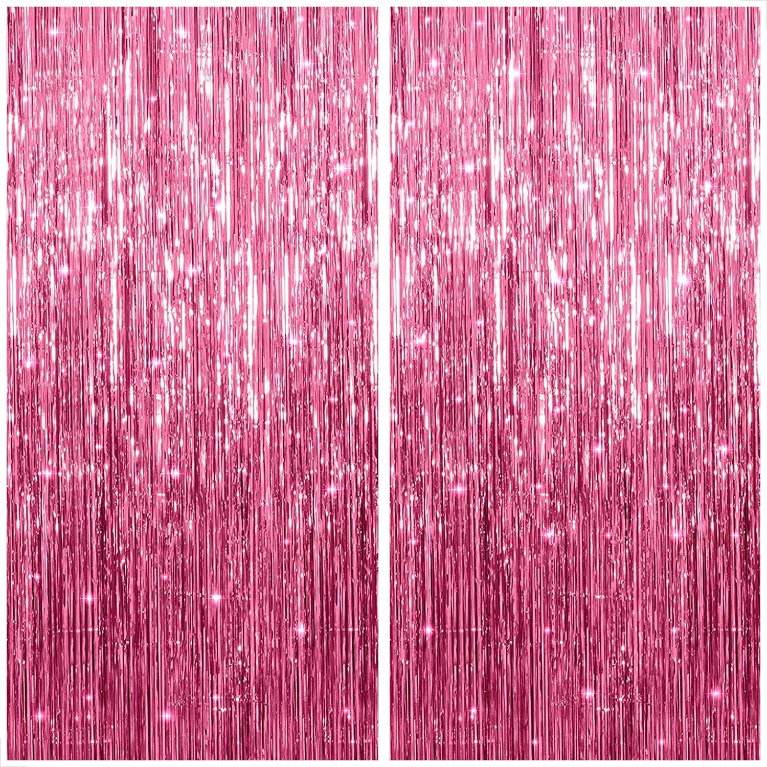 KatchOn Pink Fringe Backdrop for Pink Party Decorations - XtraLarge 8x|2 Feet | Pink Streamers Galentines Day Decoration